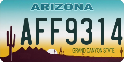AZ license plate AFF9314