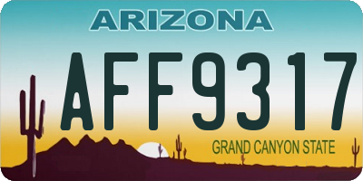 AZ license plate AFF9317