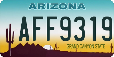 AZ license plate AFF9319