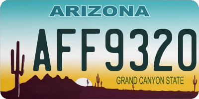 AZ license plate AFF9320