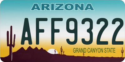 AZ license plate AFF9322