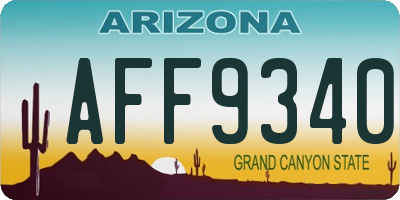 AZ license plate AFF9340
