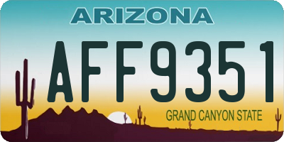 AZ license plate AFF9351