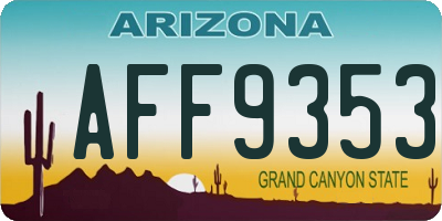 AZ license plate AFF9353