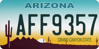 AZ license plate AFF9357