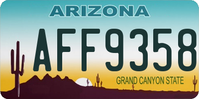 AZ license plate AFF9358