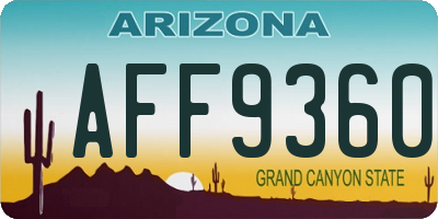 AZ license plate AFF9360
