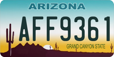 AZ license plate AFF9361