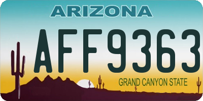 AZ license plate AFF9363
