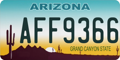 AZ license plate AFF9366