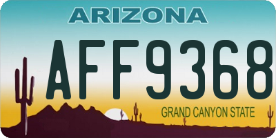 AZ license plate AFF9368