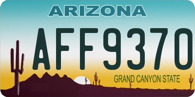 AZ license plate AFF9370