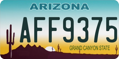 AZ license plate AFF9375