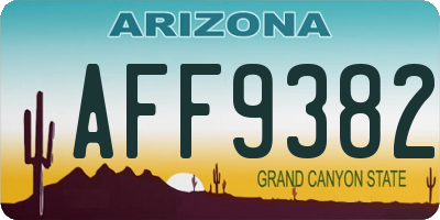 AZ license plate AFF9382