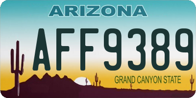AZ license plate AFF9389