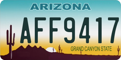 AZ license plate AFF9417