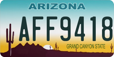 AZ license plate AFF9418