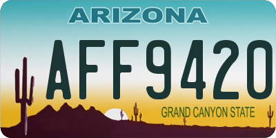 AZ license plate AFF9420