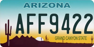 AZ license plate AFF9422