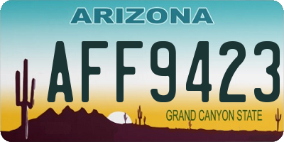 AZ license plate AFF9423