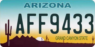 AZ license plate AFF9433