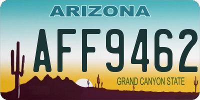 AZ license plate AFF9462