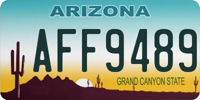 AZ license plate AFF9489