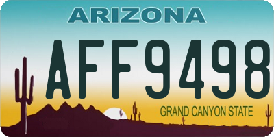 AZ license plate AFF9498
