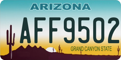 AZ license plate AFF9502