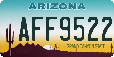 AZ license plate AFF9522