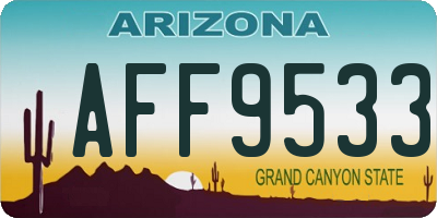 AZ license plate AFF9533