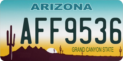 AZ license plate AFF9536