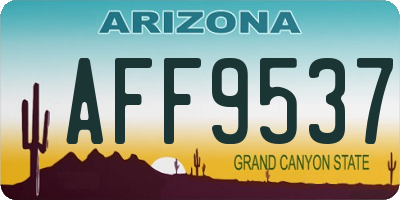 AZ license plate AFF9537