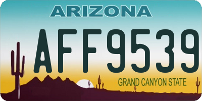 AZ license plate AFF9539