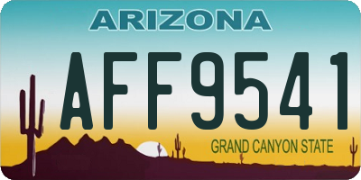 AZ license plate AFF9541