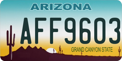 AZ license plate AFF9603