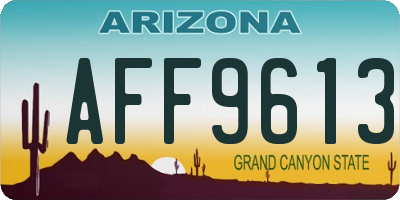 AZ license plate AFF9613