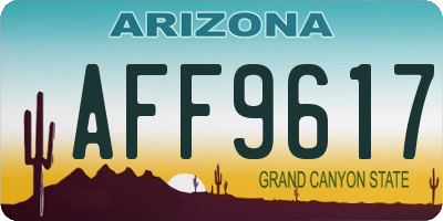AZ license plate AFF9617