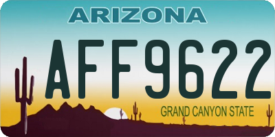AZ license plate AFF9622