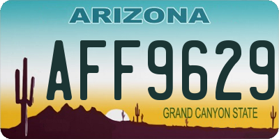 AZ license plate AFF9629
