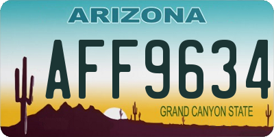 AZ license plate AFF9634