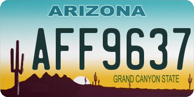 AZ license plate AFF9637