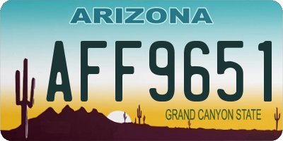 AZ license plate AFF9651