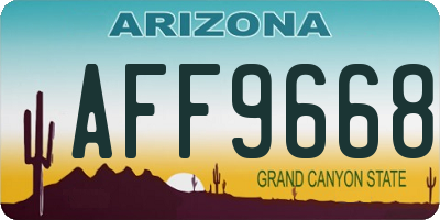 AZ license plate AFF9668