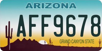 AZ license plate AFF9678