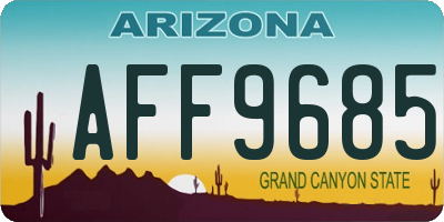 AZ license plate AFF9685