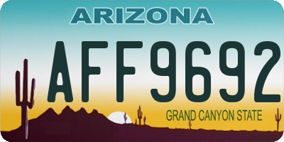 AZ license plate AFF9692