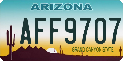 AZ license plate AFF9707