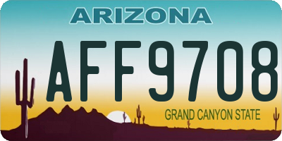 AZ license plate AFF9708