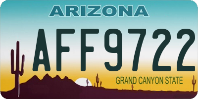 AZ license plate AFF9722